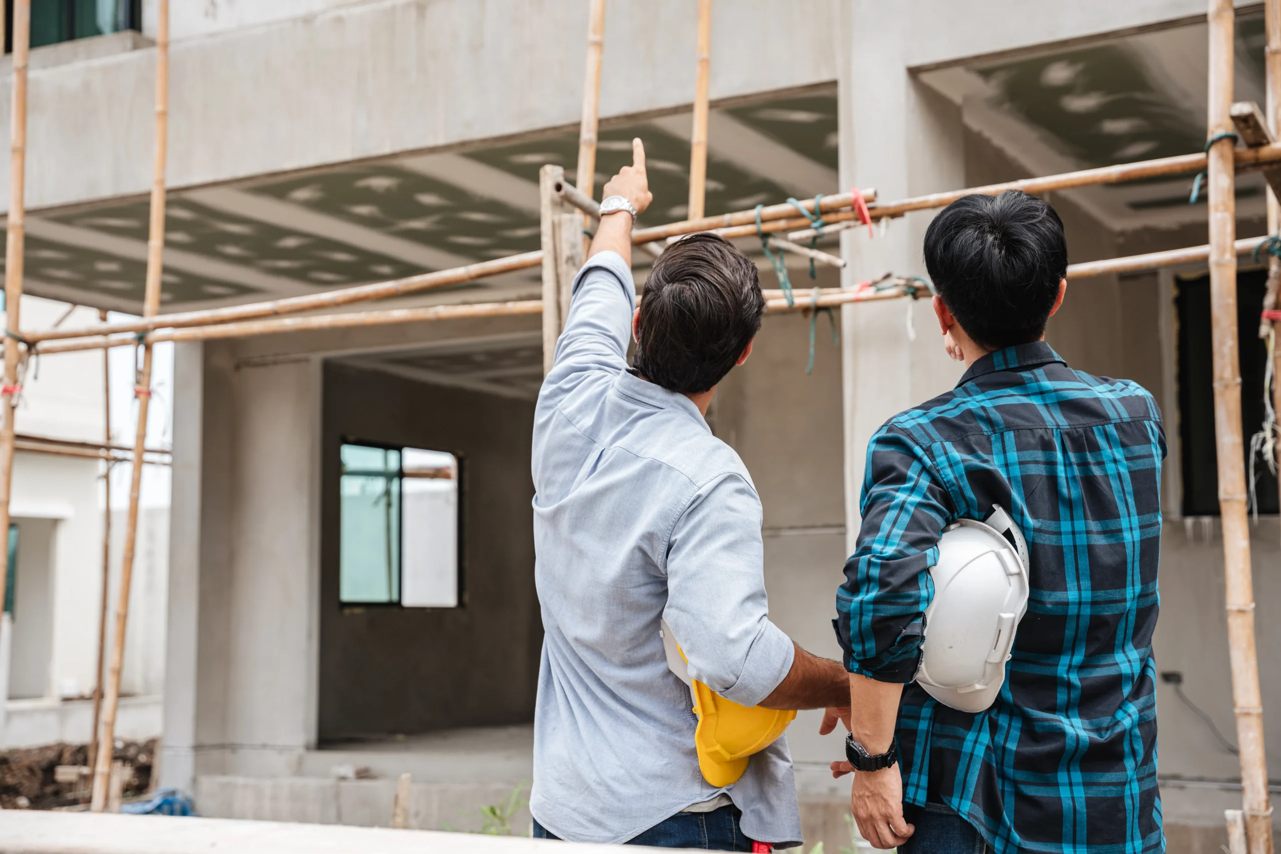 Commercial construction crew performing phased renovations inside an occupied building in the San Francisco Bay Area